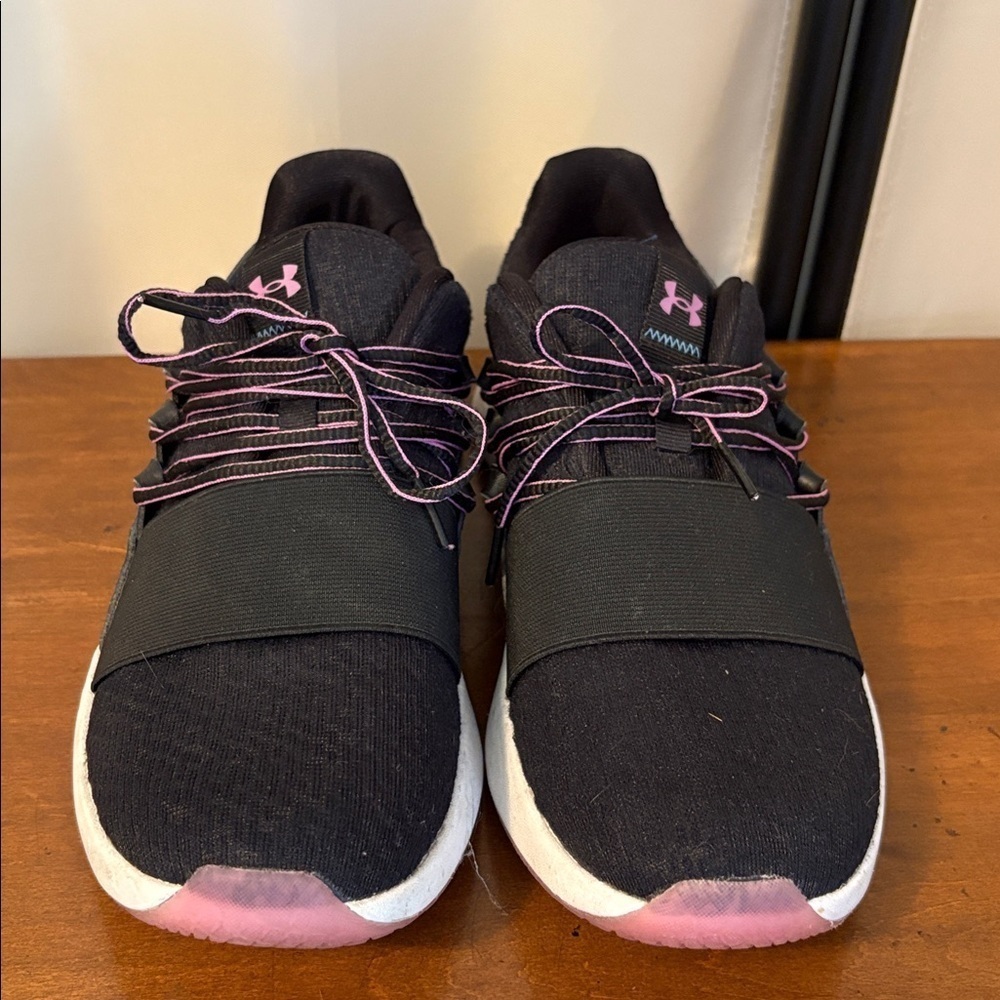 Under Armour Black Sneakers with Pink Highlights